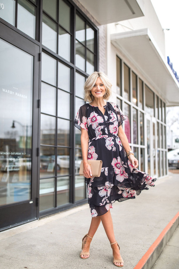 Floral Tiered Flounce Dress