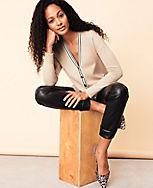 The Faux Leather Cuffed Ankle Pant carousel Product Image 4