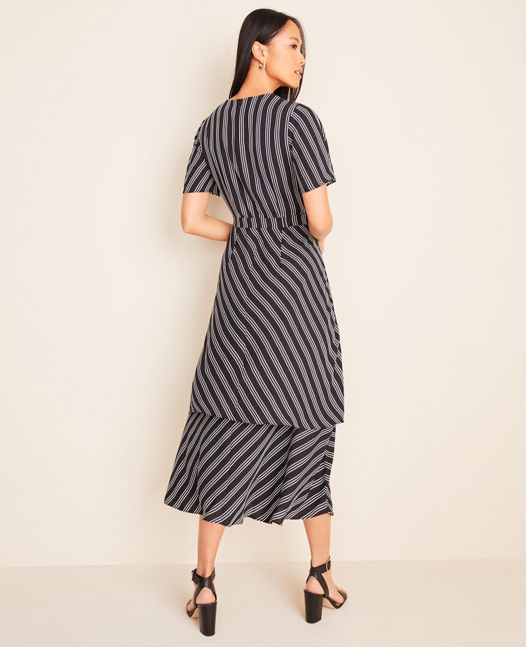 tiered midi dress with sleeves