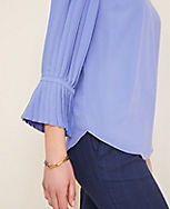 Pleated Sleeve Boatneck Top carousel Product Image 3