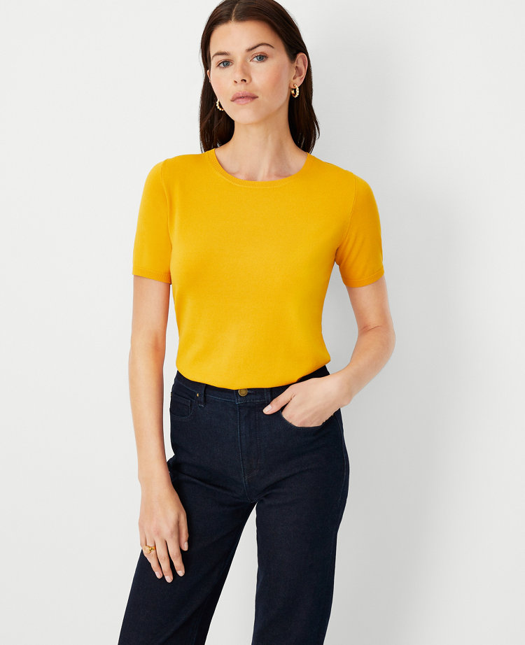 Ann Taylor Sweater Tee In Bali Gold