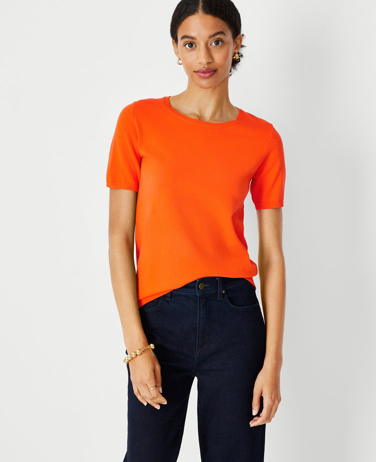 Ann Taylor Sweater Tee In Summer Orange