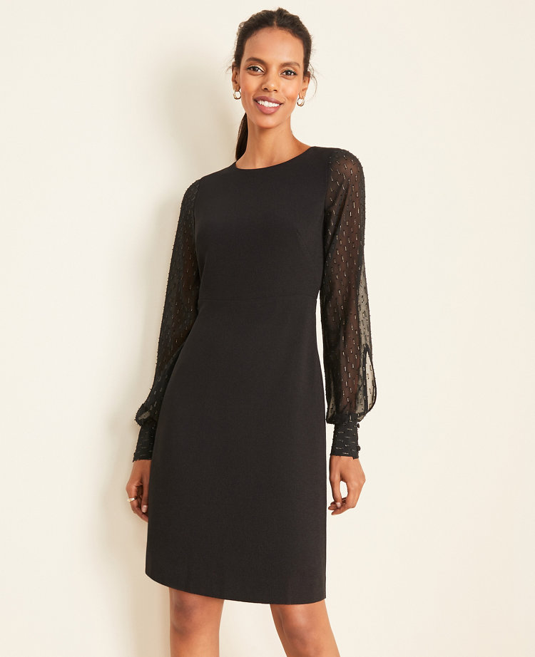 black formal shift dress