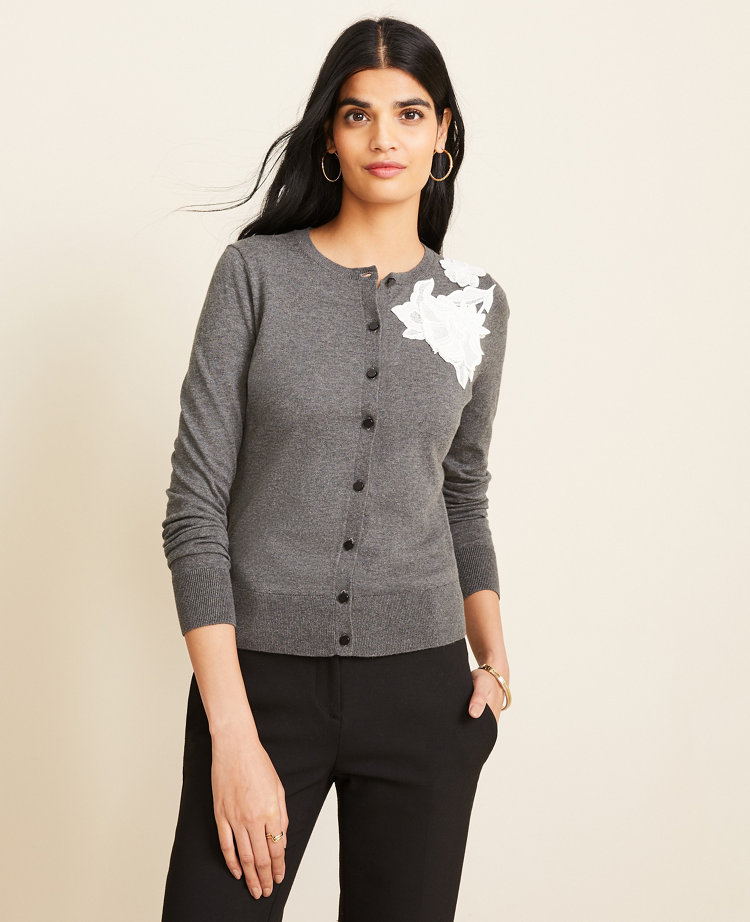 Floral Applique Ann Cardigan