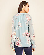 Floral Shirred Button Down Top carousel Product Image 2