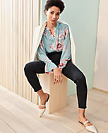 Floral Shirred Button Down Top carousel Product Image 4