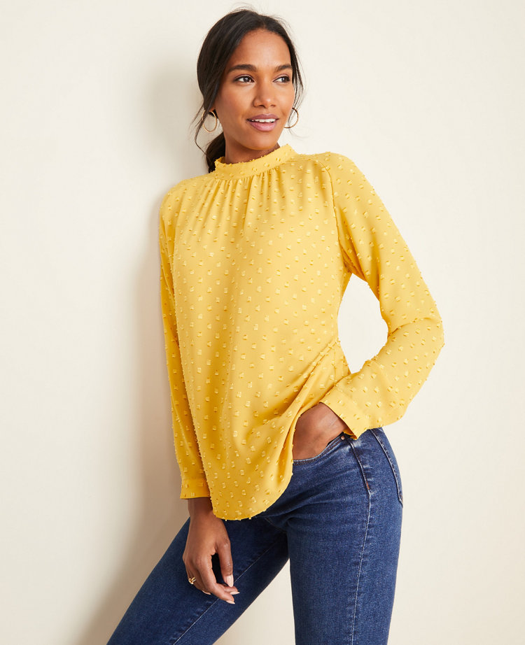 yellow petite tops