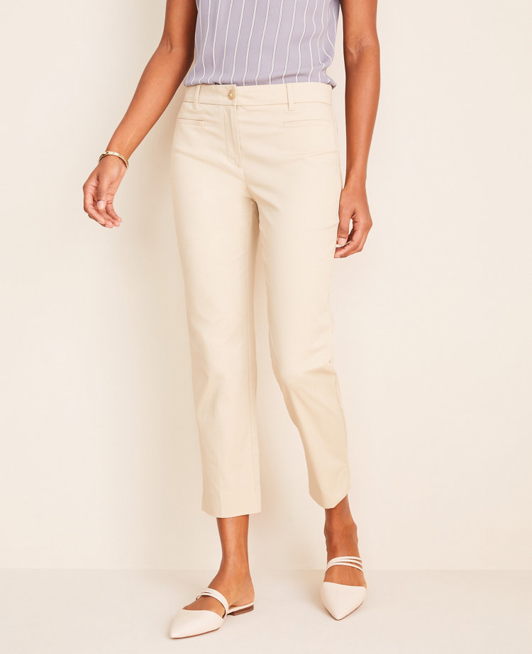 beige cropped pants