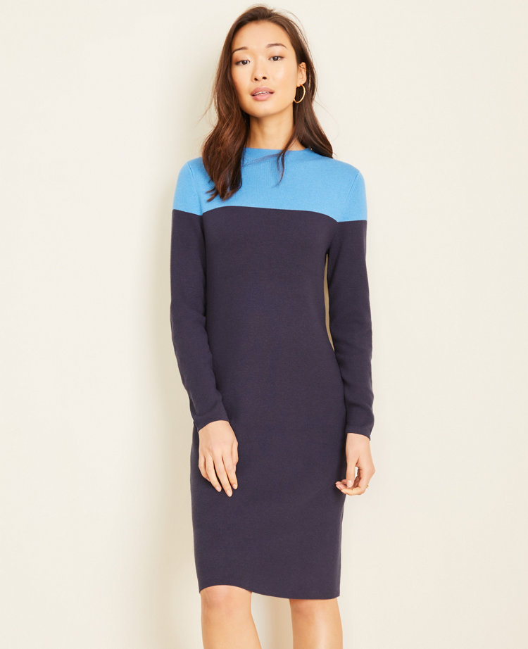 sweater dress mock neck