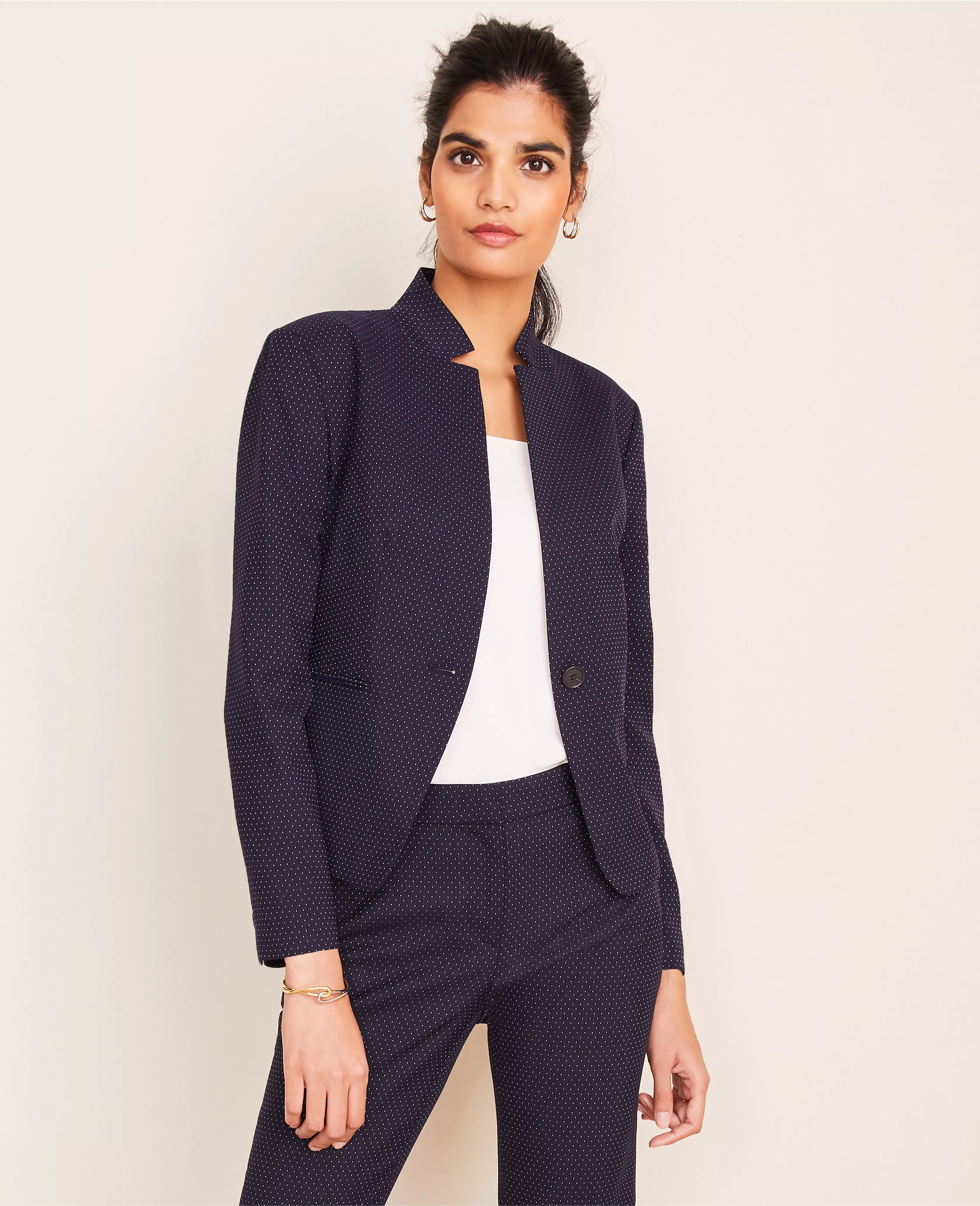 The Notched Blazer in Pindot