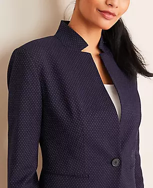 The Notched Blazer in Pindot carousel Product Image 4