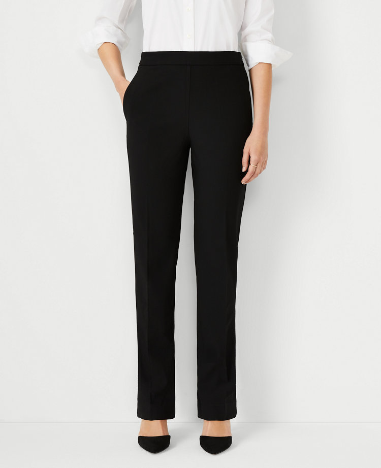 The Petite Side-Zip Straight Pant in Bi-Stretch | Ann Taylor
