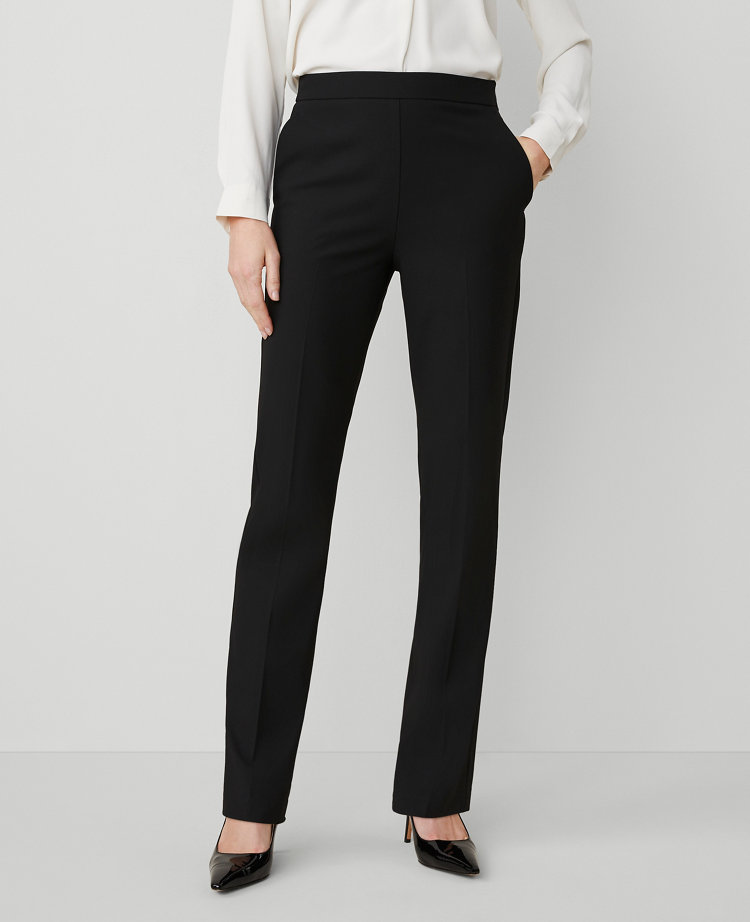 The Petite Side Zip Straight Pant in Bi-Stretch