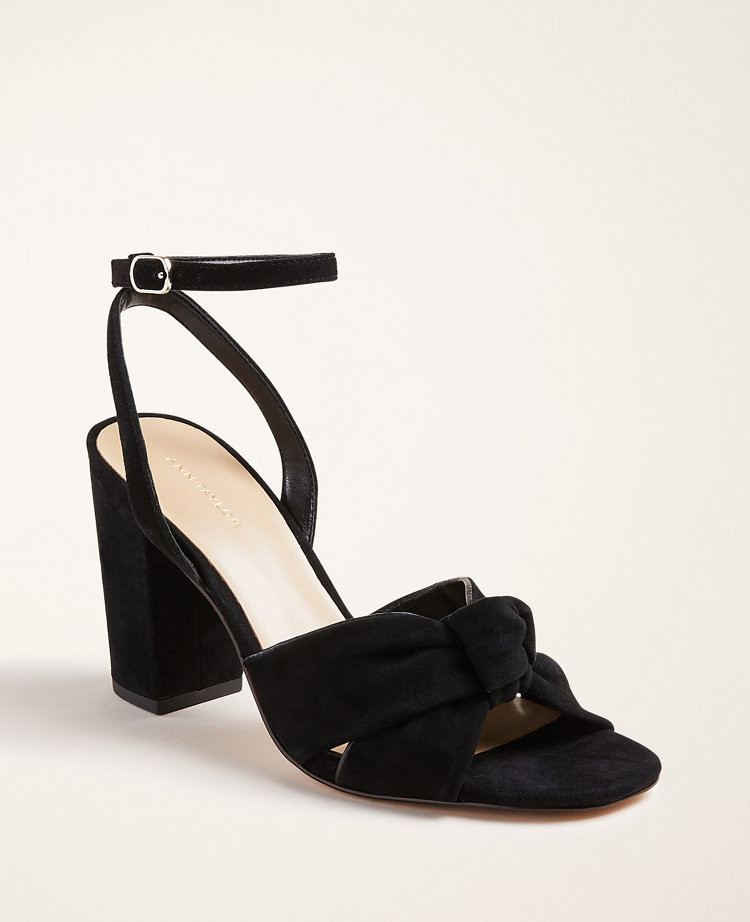 suede block heel sandals