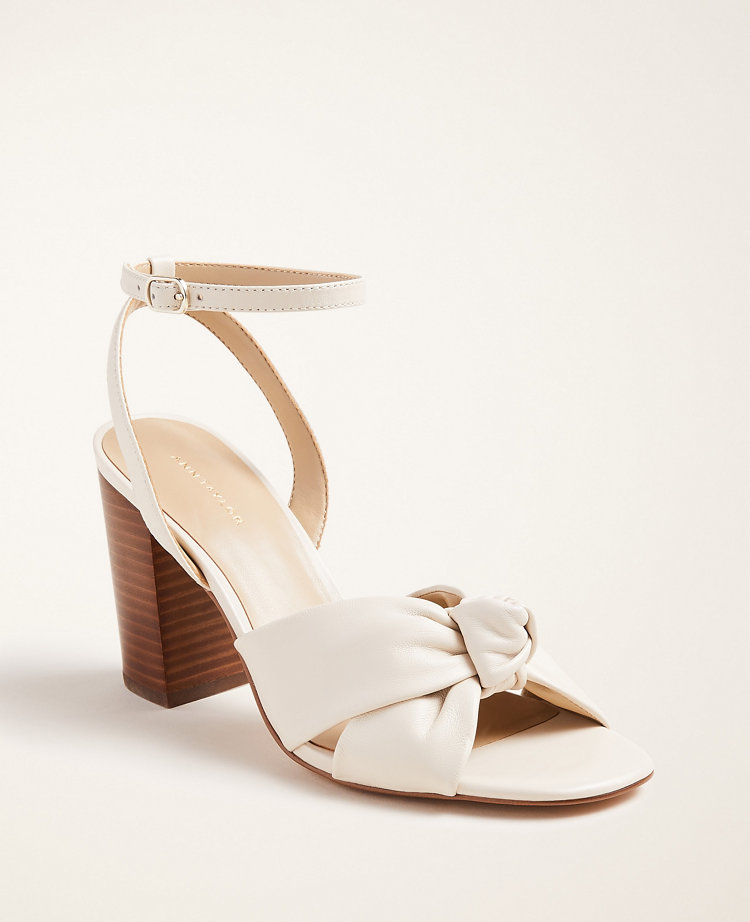 leather sandals block heel