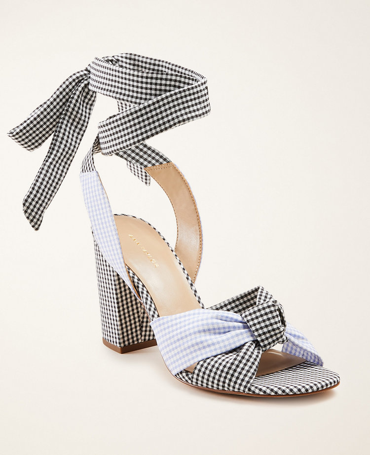 Gingham discount block heels