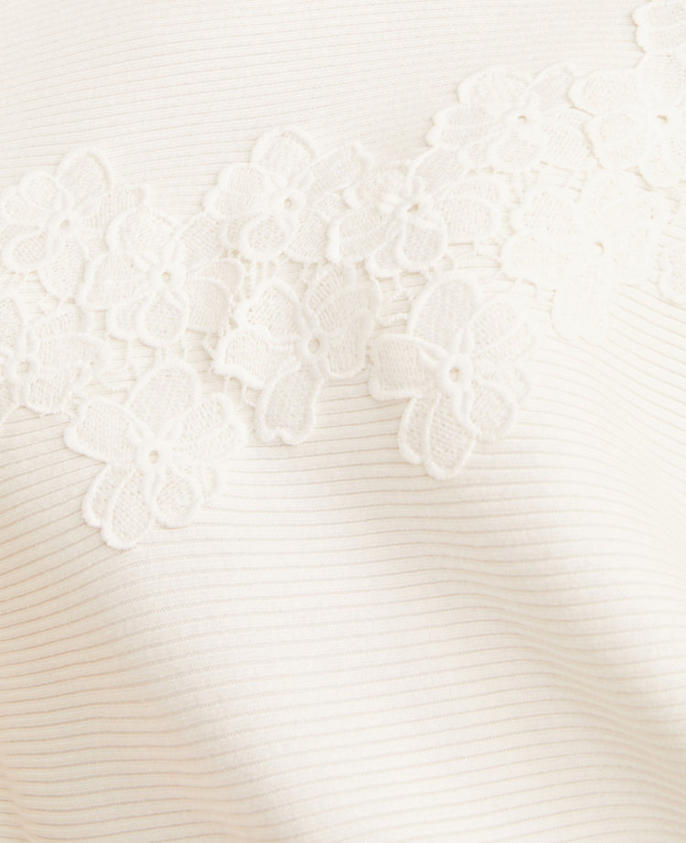 Flower Appliqued Textured Sweater main image 1