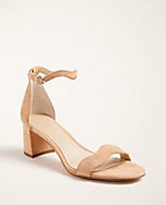 Nicole Wavy Suede Block Heel Sandals carousel Product Image 1