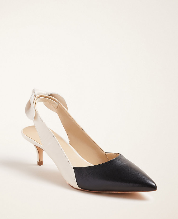 Tanja Leather Bow Slingback Flats