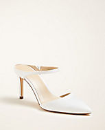 Jodie Embossed Leather Mule Pumps carousel Product Image 1