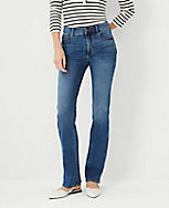 Curvy Sculpting Pocket Mid Rise Boot Cut Jeans in Mid Stone Wash carousel Product Image 1