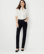 Petite Sculpting Pocket Mid Rise Boot Cut Jeans in Classic Rinse Wash carousel Product Image 3