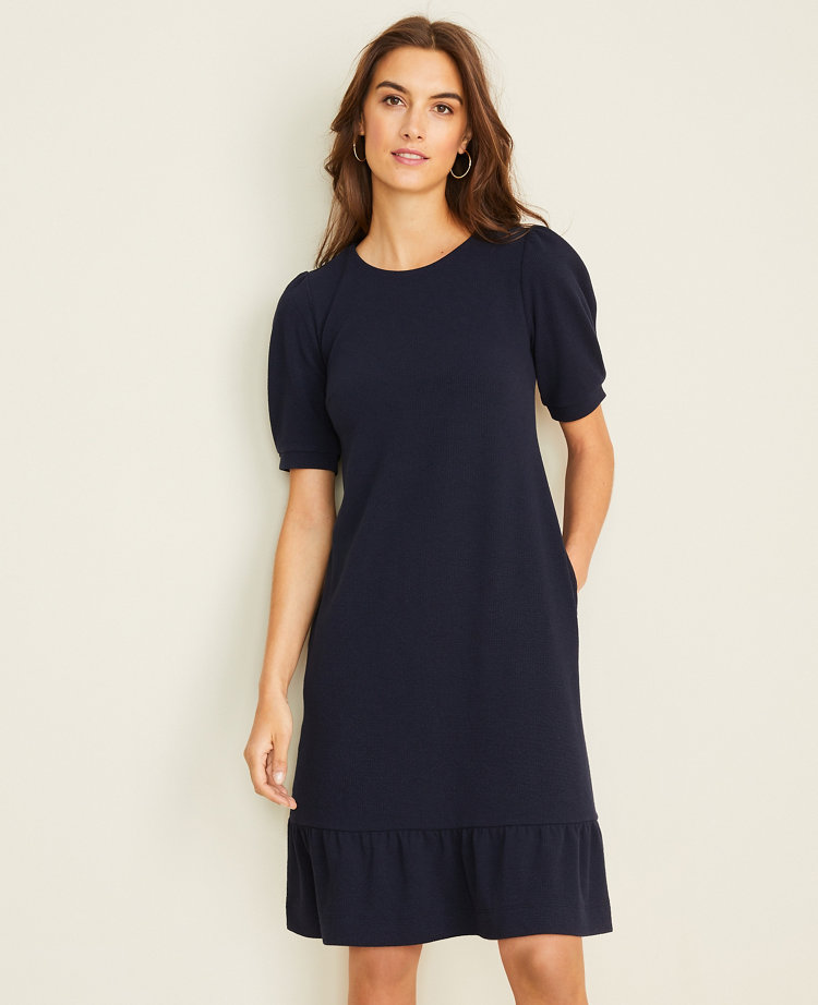 puff sleeve shift dress