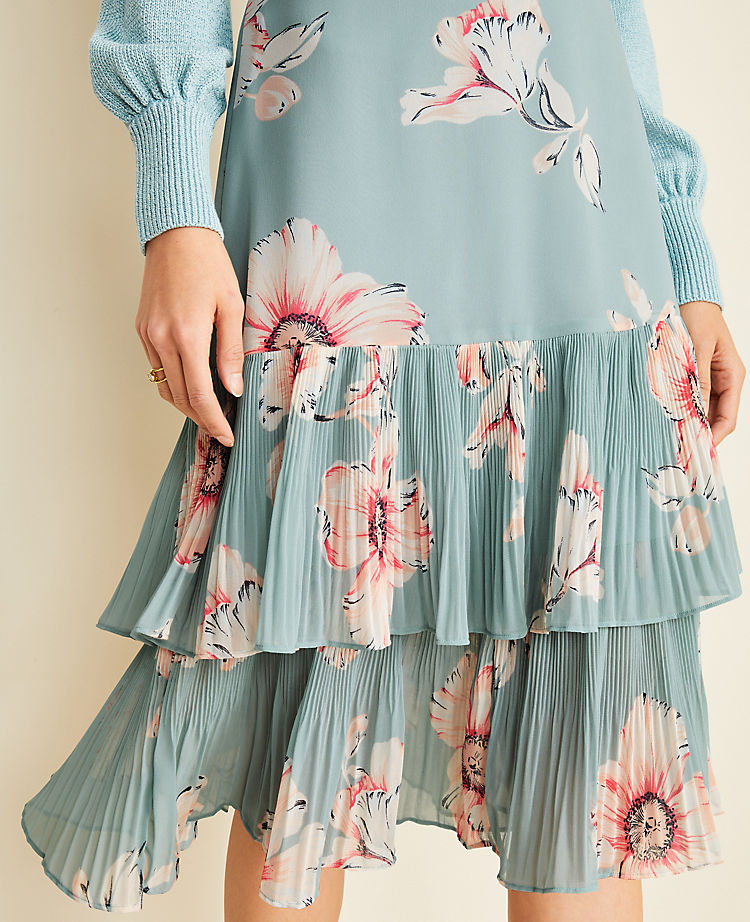Floral Pleated Hem Skirt