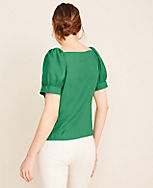Puff Sleeve V-Neck Top carousel Product Image 2