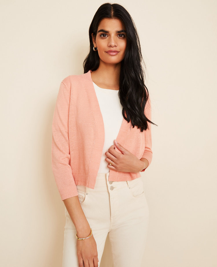 Linen Blend Dress Cardigan