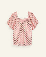 Floral Pleated Square Neck Top carousel Product Image 2