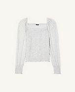Gingham Smocked Square Neck Top carousel Product Image 4