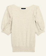 Shimmer Fringe Puff Sleeve Sweater carousel Product Image 4