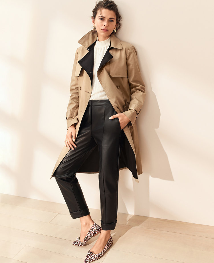 Petite Two Tone Belted Trench Coat