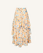 Floral Tiered Flounce Maxi Skirt carousel Product Image 2