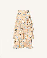 Floral Tiered Flounce Maxi Skirt carousel Product Image 3