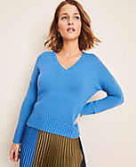 Double V Mixed Stitch Sweater carousel Product Image 1