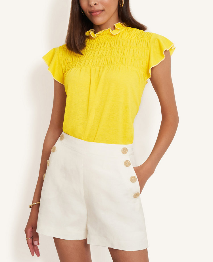Smocked Flutter Sleeve Top