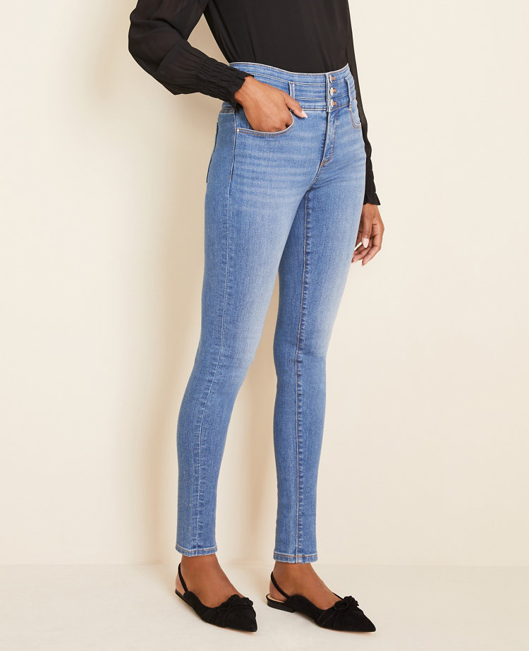 High Rise Sculpting Pocket Skinny Jeans in Light Stone Wash