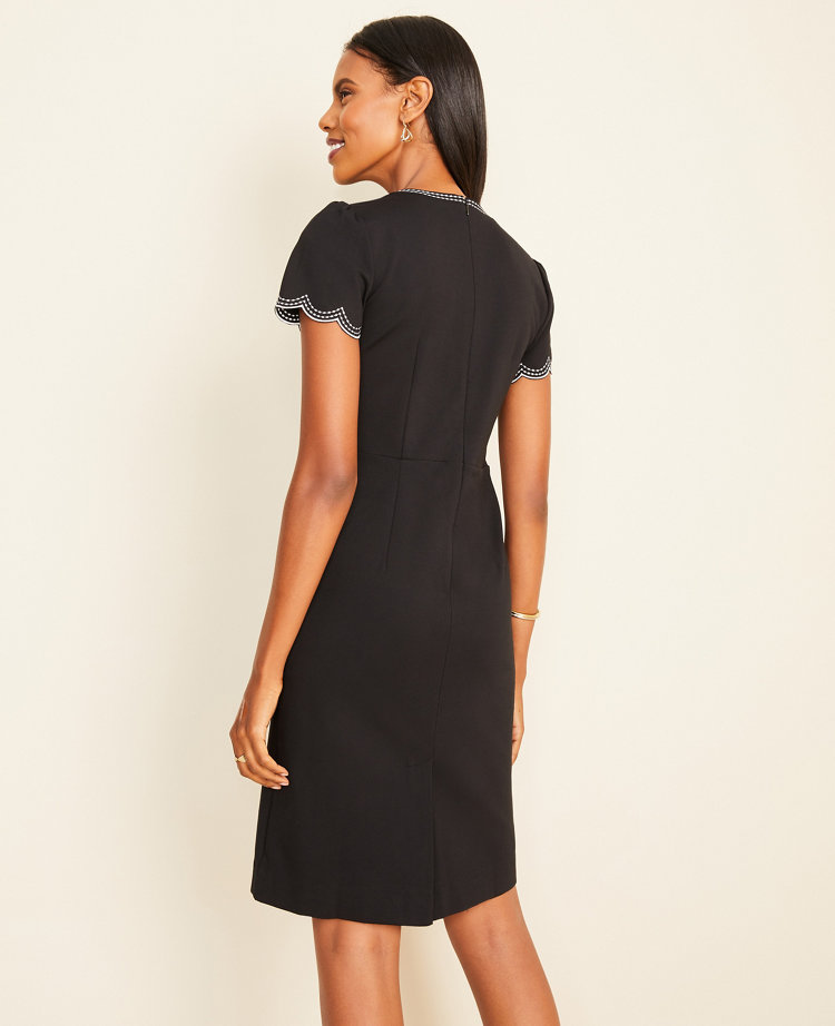 scalloped sheath dress