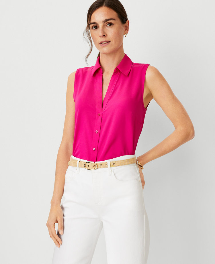 Ladies Sleeveless Shirt With Collar - Wistow II