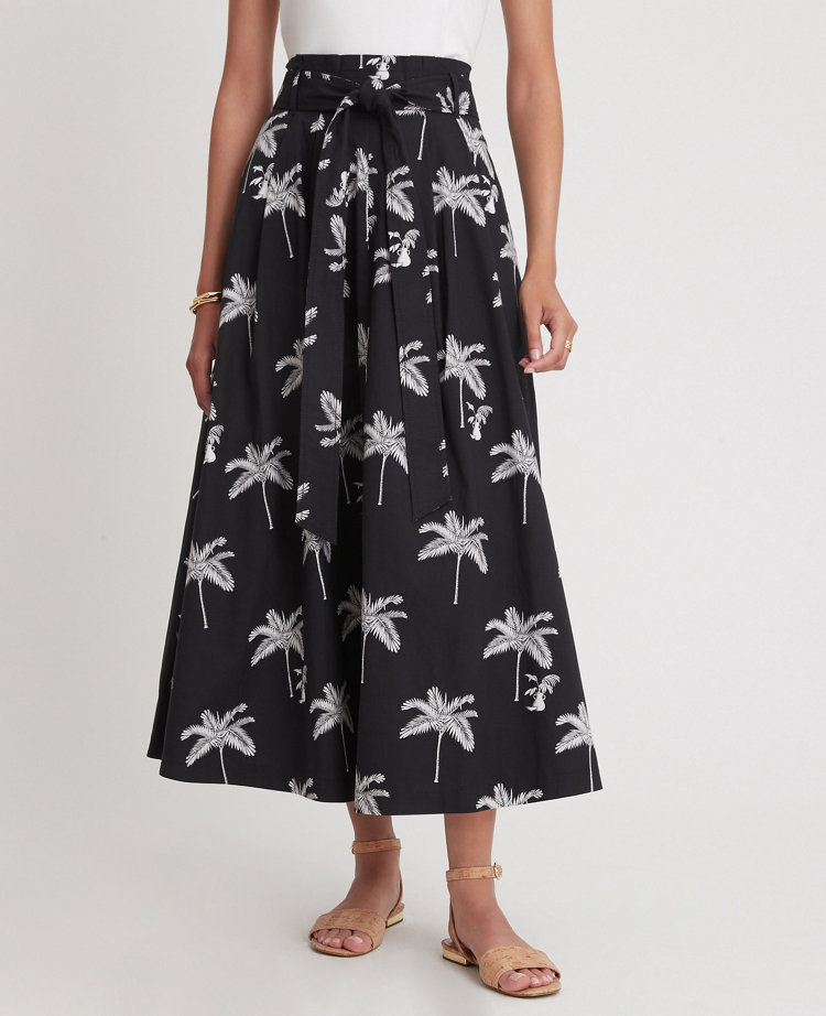 palm tree maxi skirt