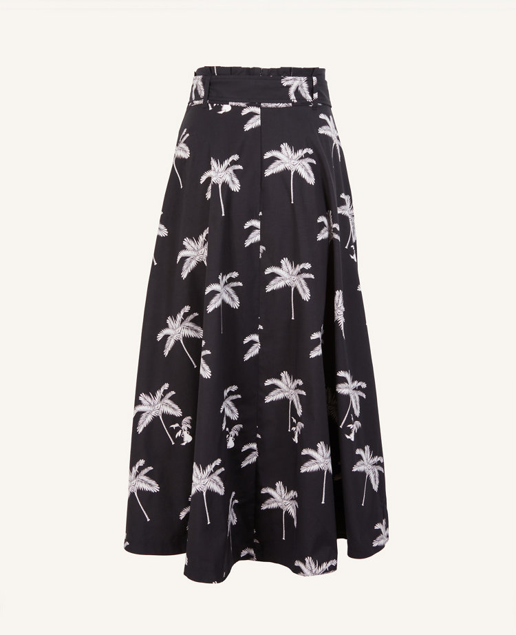 Palm Tree Paperbag Maxi Skirt