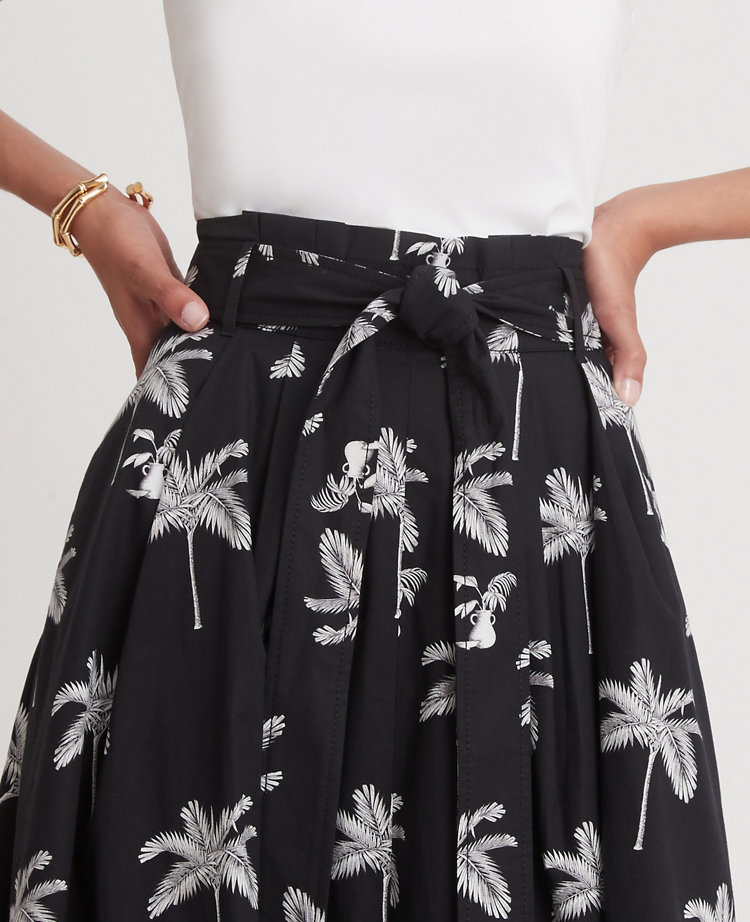 Palm Tree Paperbag Maxi Skirt