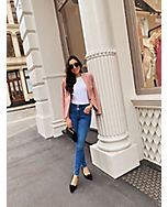 The Petite One-Button Blazer in End On End  carousel Product Image 4