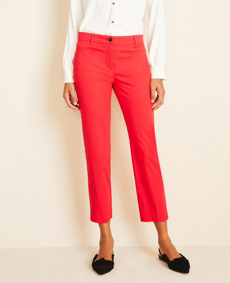 petite white cropped trousers