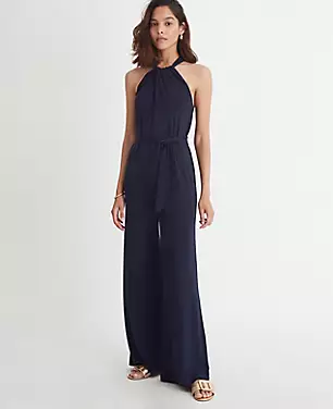 Matte Jersey Belted Halter Jumpsuit carousel Product Image 1