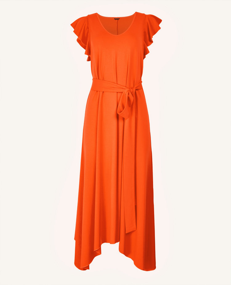 maxi dress with ruffle sleeves