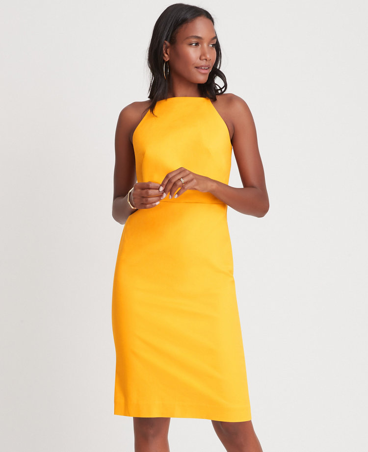 yellow dress ann taylor