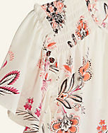 Paisley Floral Smocked Ruffle Top carousel Product Image 3